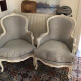 Pair of shepherdesses linen fabric