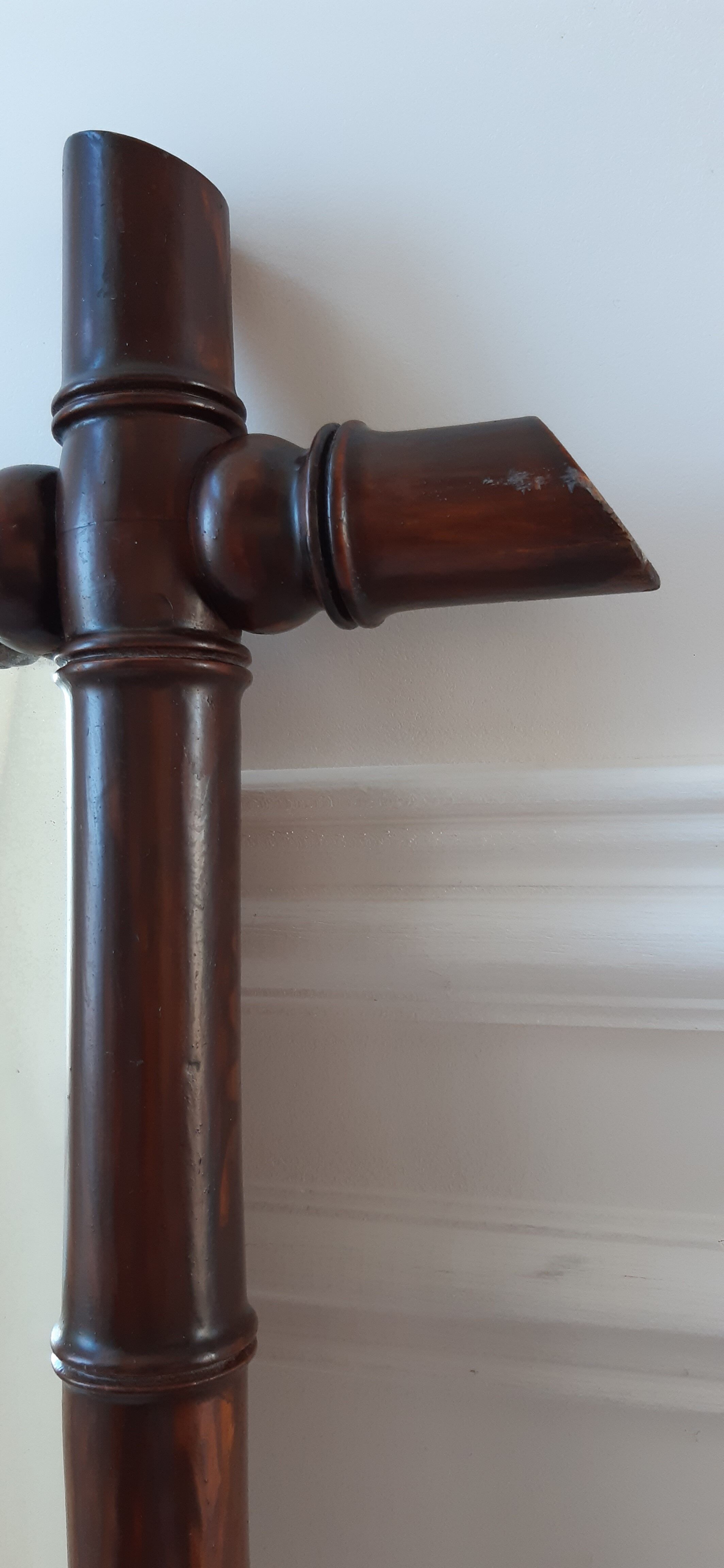 Barber mirror in solid oak bamboo way 30s-40s, 60x50 cm