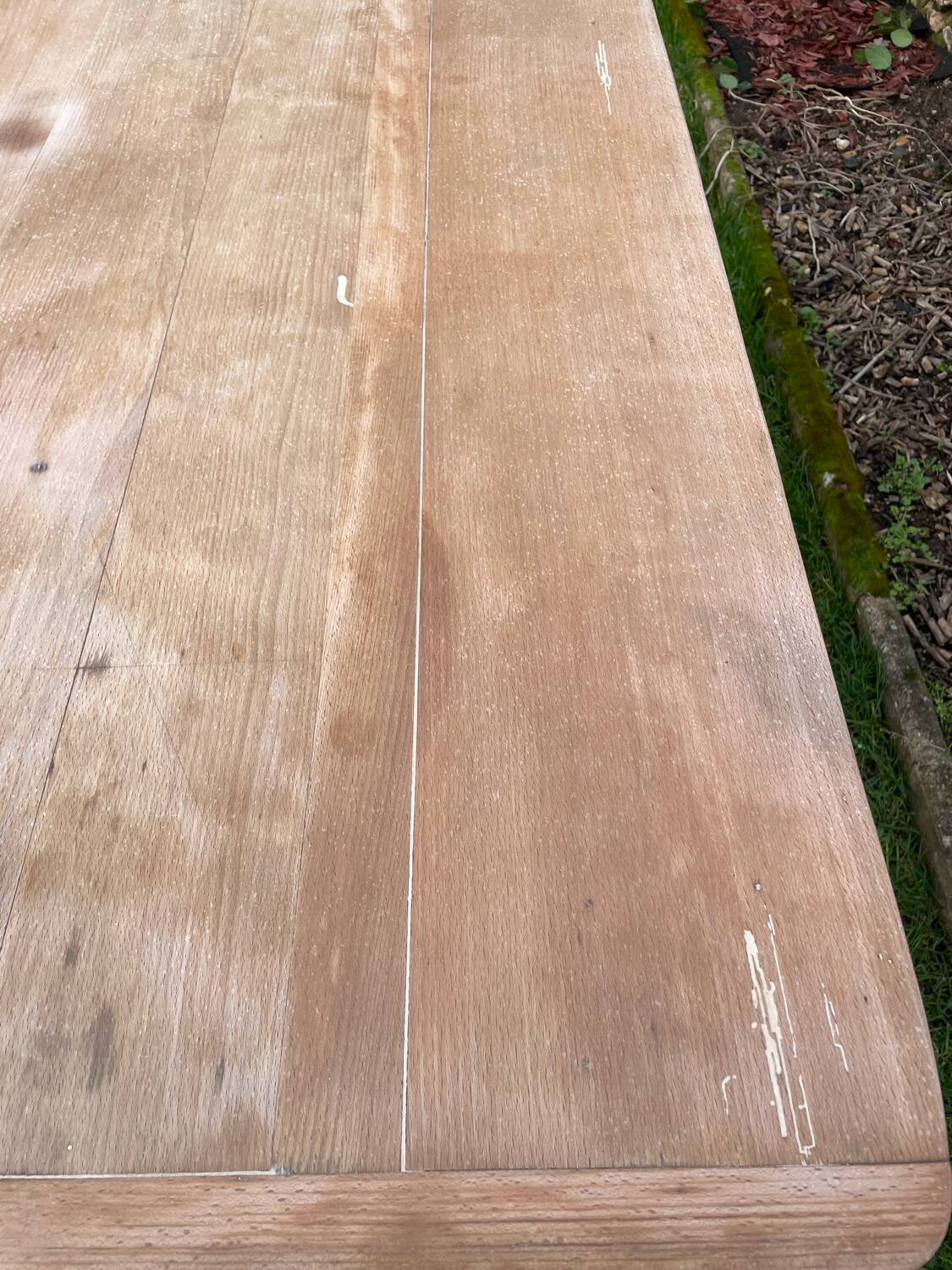 Farmhouse table with 2 drawers in solid beech