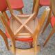Lot de 6 chaises skai vintage rouge