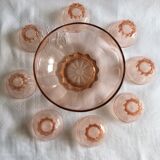 Set of 8 vintage dessert bowls and its pink bowl 1960s