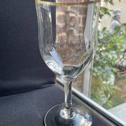 6 Daum water glasses with gold putoises