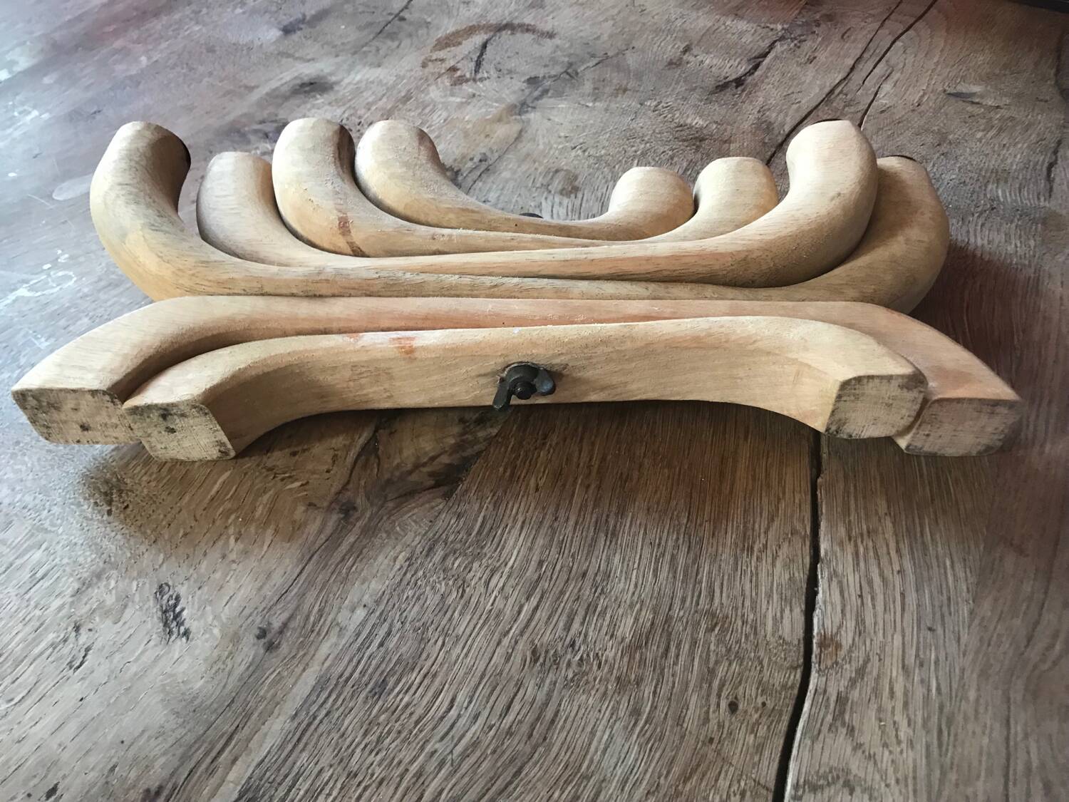 Scandinavian design vintage wood candle holder