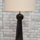 Elegant large glazed ceramic lamp, 70s style electricity ok, 70x35