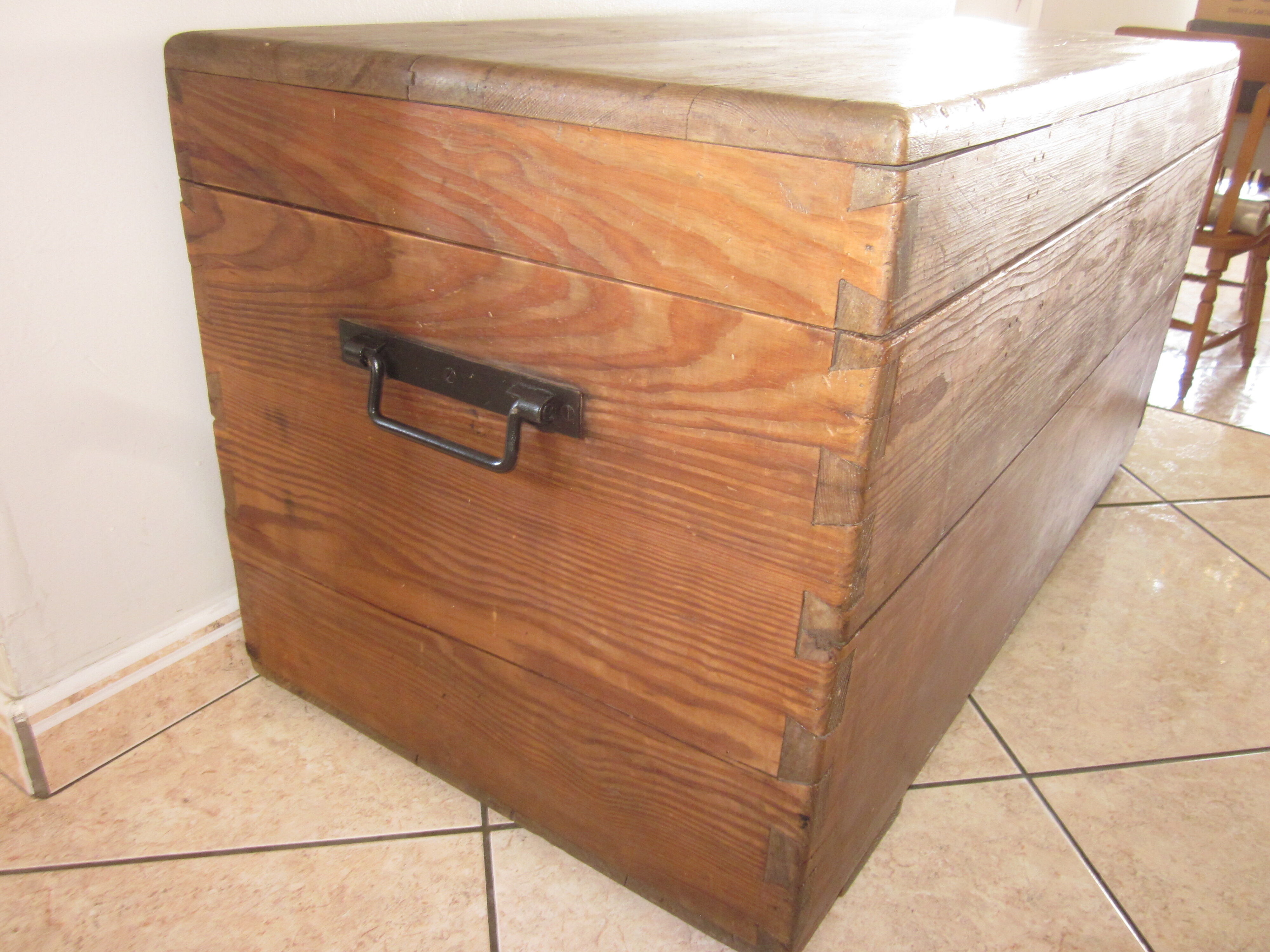 Old solid wooden chest