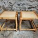 Vintage bamboo and rattan side tables – France, 1970s