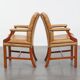 Ensemble de 4 chaises de salle à manger Chesterfield en cuir de vachette de couleur cognac clair