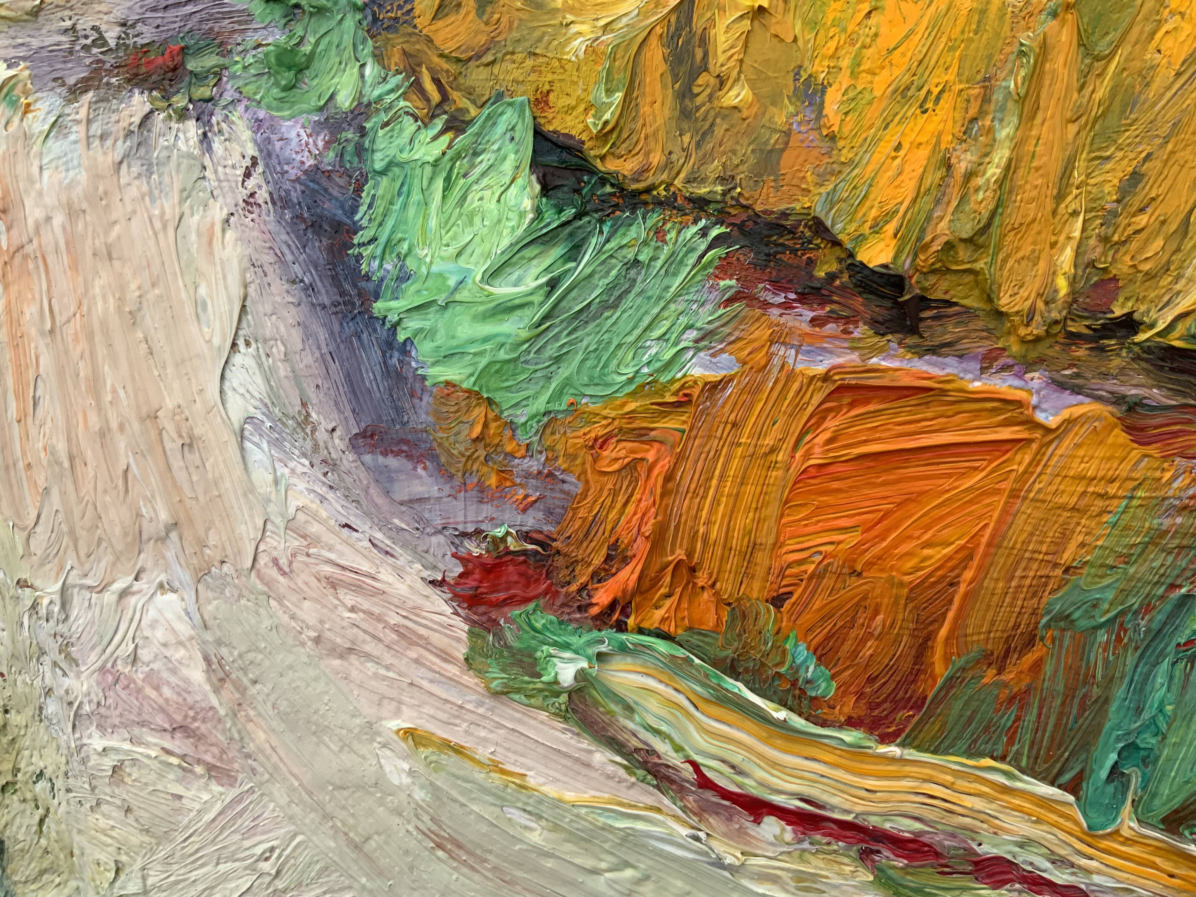 Vintage Original Expressionist Oil On Canvas By A. Eres, 1977