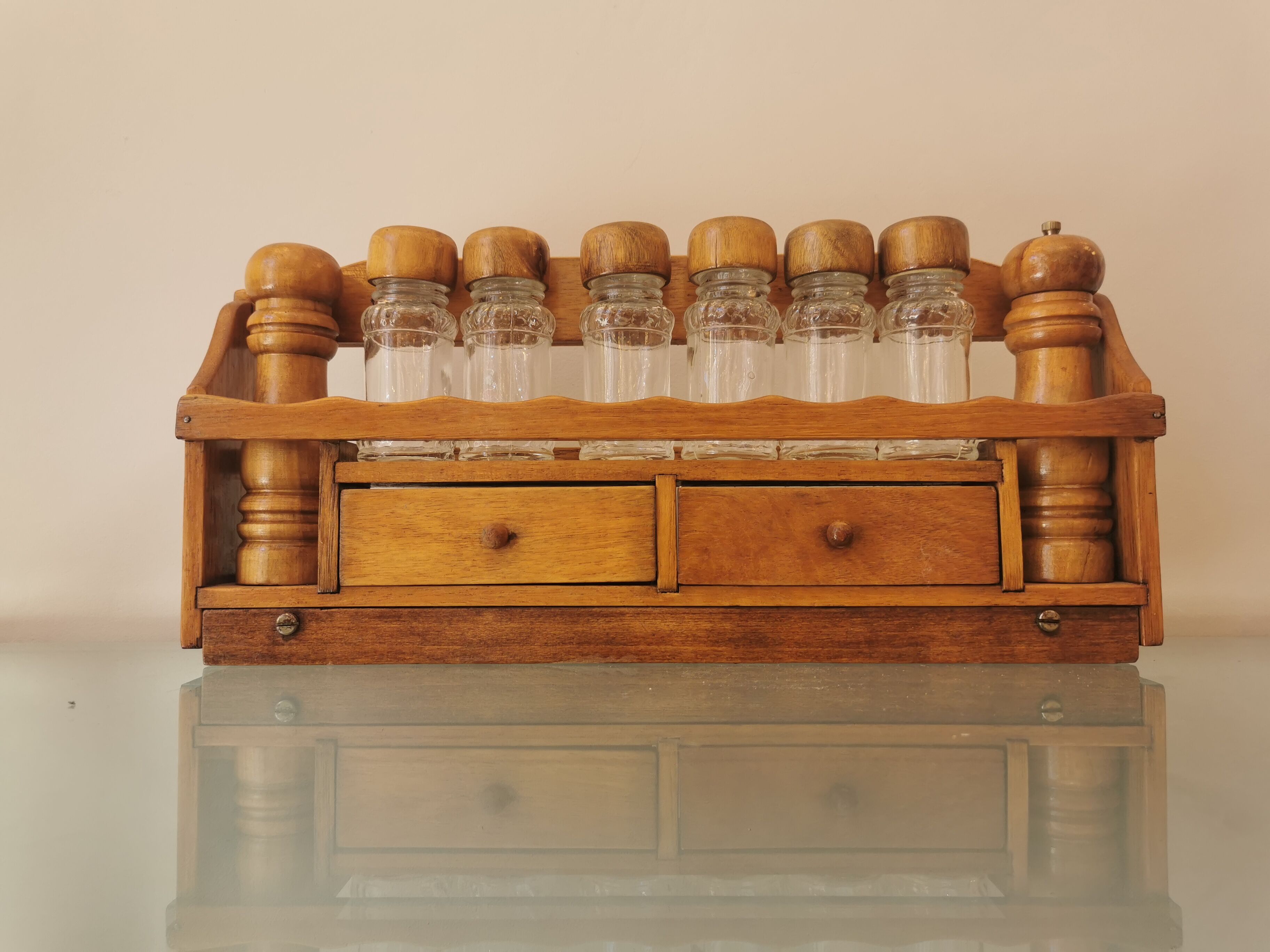 Wooden spice wall servant 60s/70s