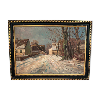 Peinture « Village d’hiver »