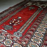 Tapis de prière vintage fait main Lahore pakistanais 62cm x 92cm (1970s)