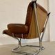Vintage mid-century Scandinavian cognac leather lounge chair by Harald Relling