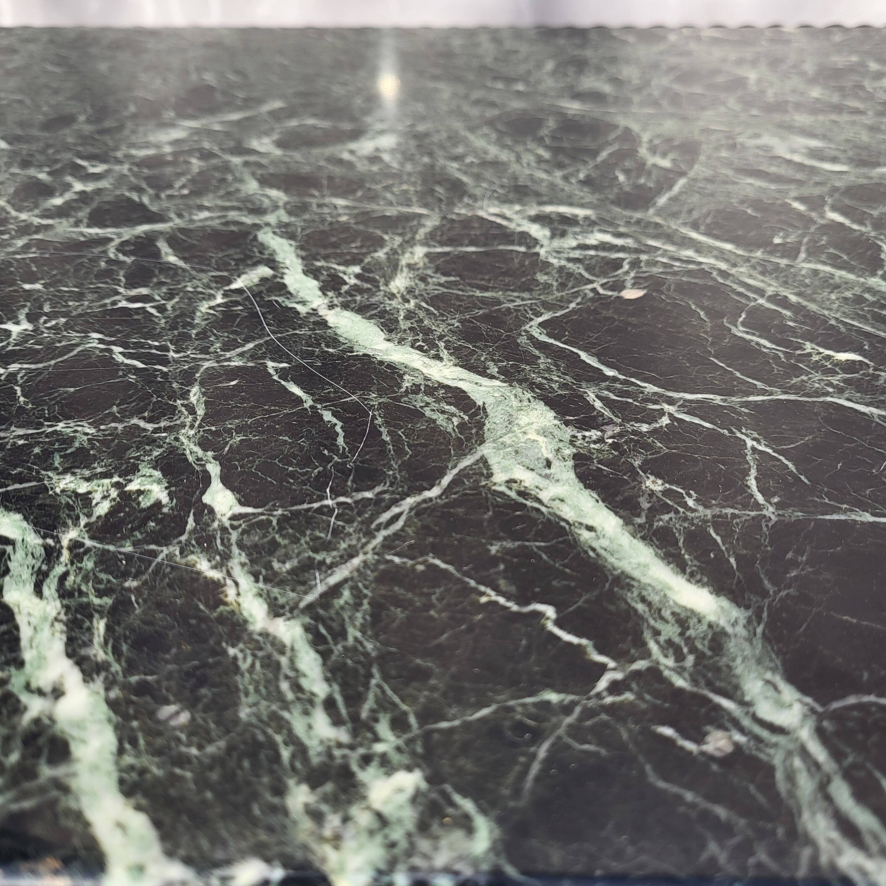 Arletty coffee table in wrought iron and sea green marble.