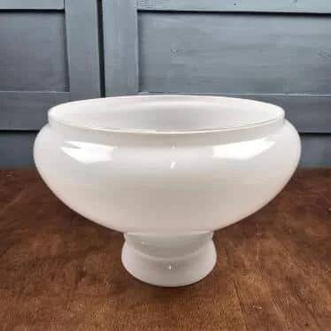 Large vintage white opal glass globe – Retro pendant lampshade