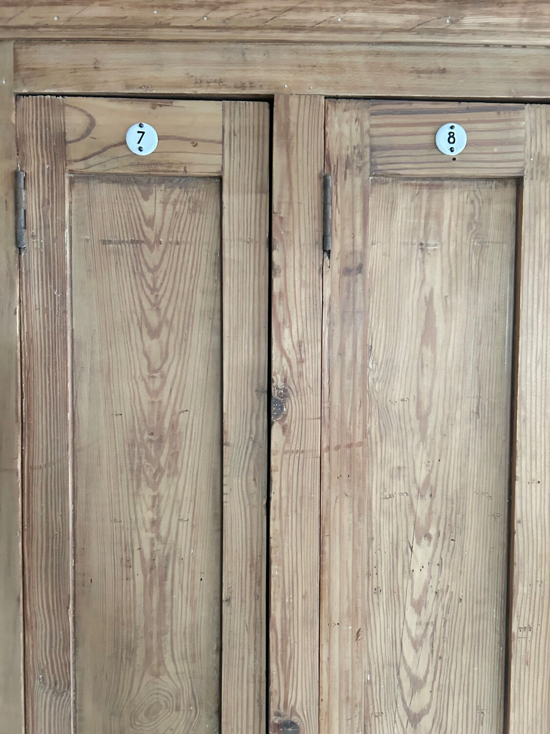 Antique wooden workshop locker with 3 doors