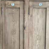 Antique wooden workshop locker with 3 doors