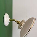 Vintage wall lamp with white and gold granite glass shade