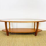 Scandinavian oval teak coffee table