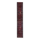 Tapis couloir fait main en laine et coton Oushak turc des années 1970, 44x251.