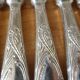 5 vintage silver-plated knives with stainless steel blades 240514
