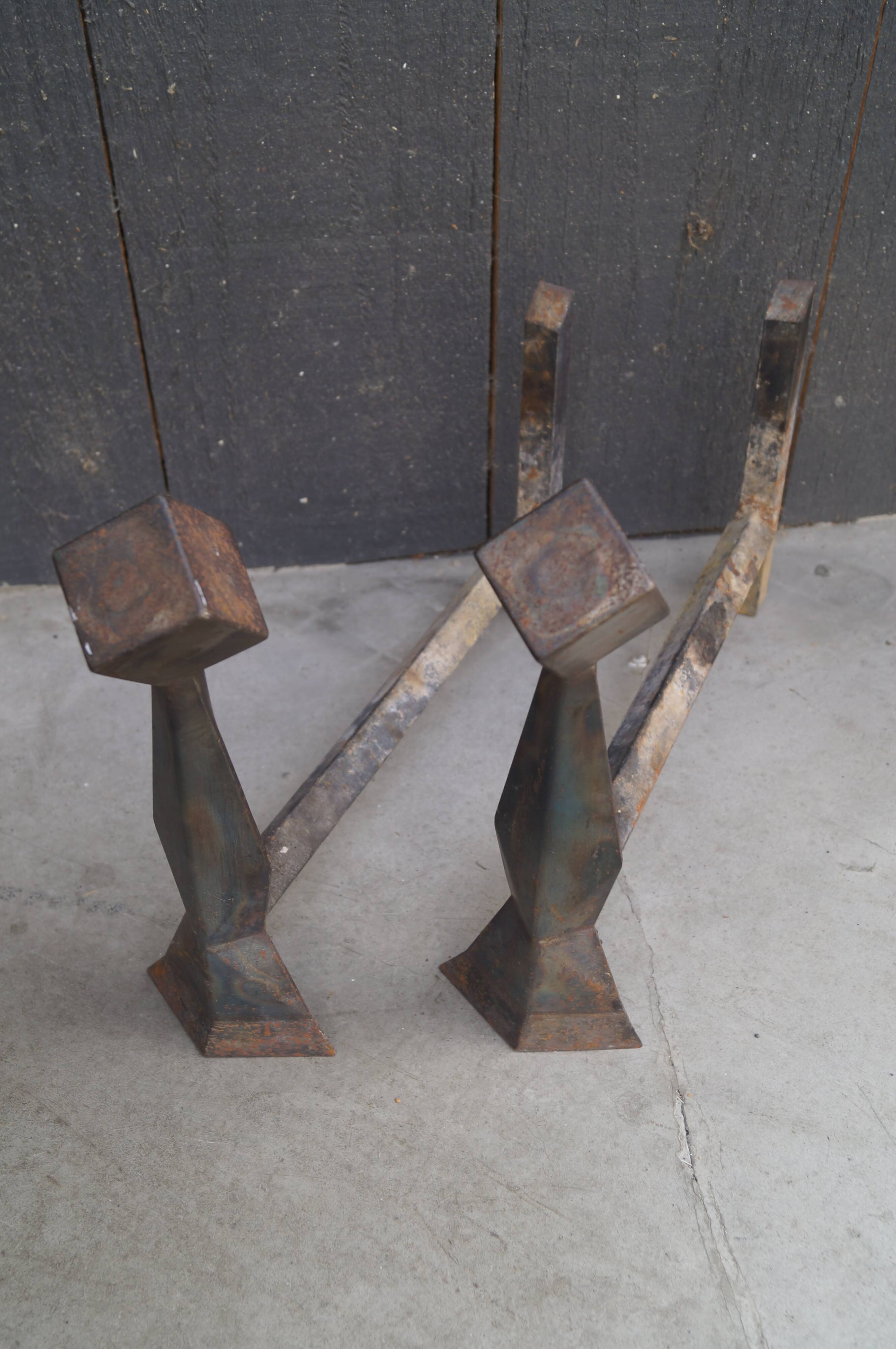 Pair of chenet modernist design 1960