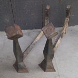 Pair of chenet modernist design 1960
