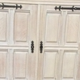 Pure wooden buffet with wrought iron hinges