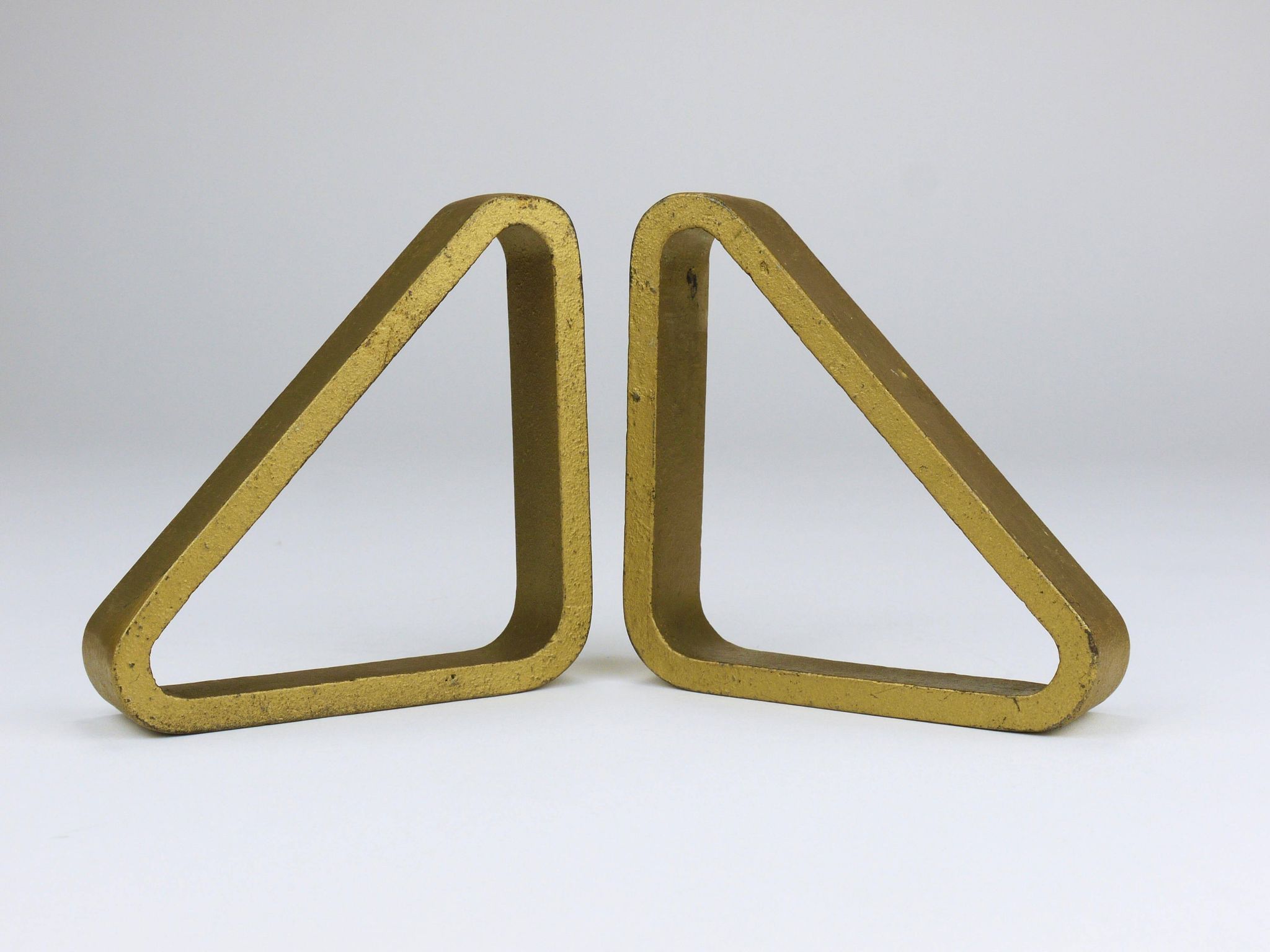 Carl Aubock III Pair of Triangular Bookends in Gilded Iron 5443, Vienna/Austria, 1970s