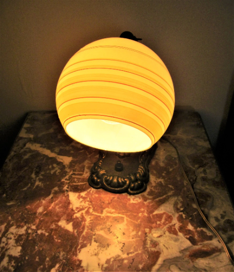 Lampe de bureau allemande, bronze et verre drgm vintage 1930-1940