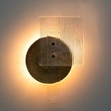 Pair of Art Deco Murano Glass Sconces with Gold Texture, Italy, 21st Century