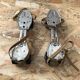 Old pair of roller skates midonn metal grey + straps vintage leather