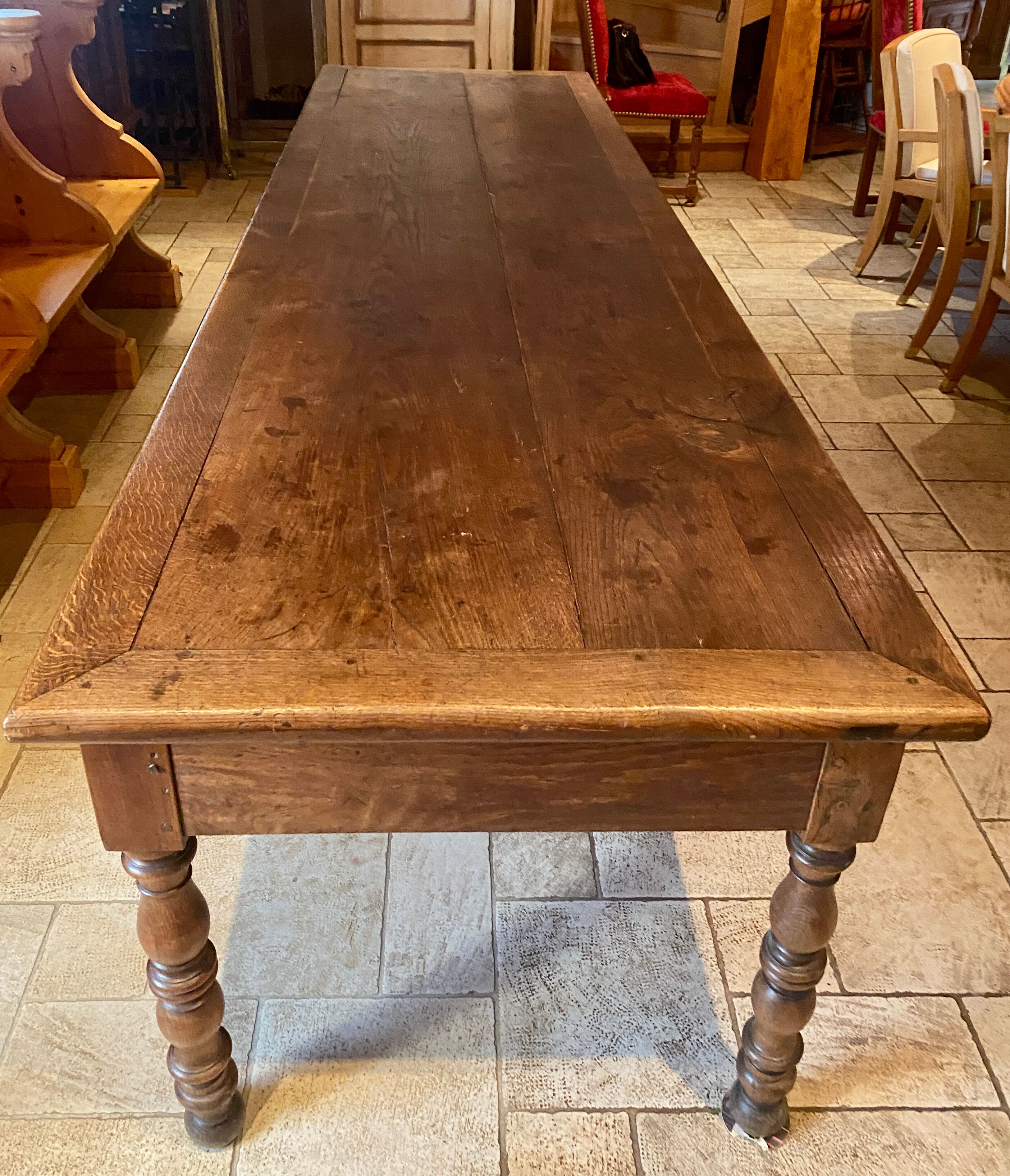Farmhouse table chene massive