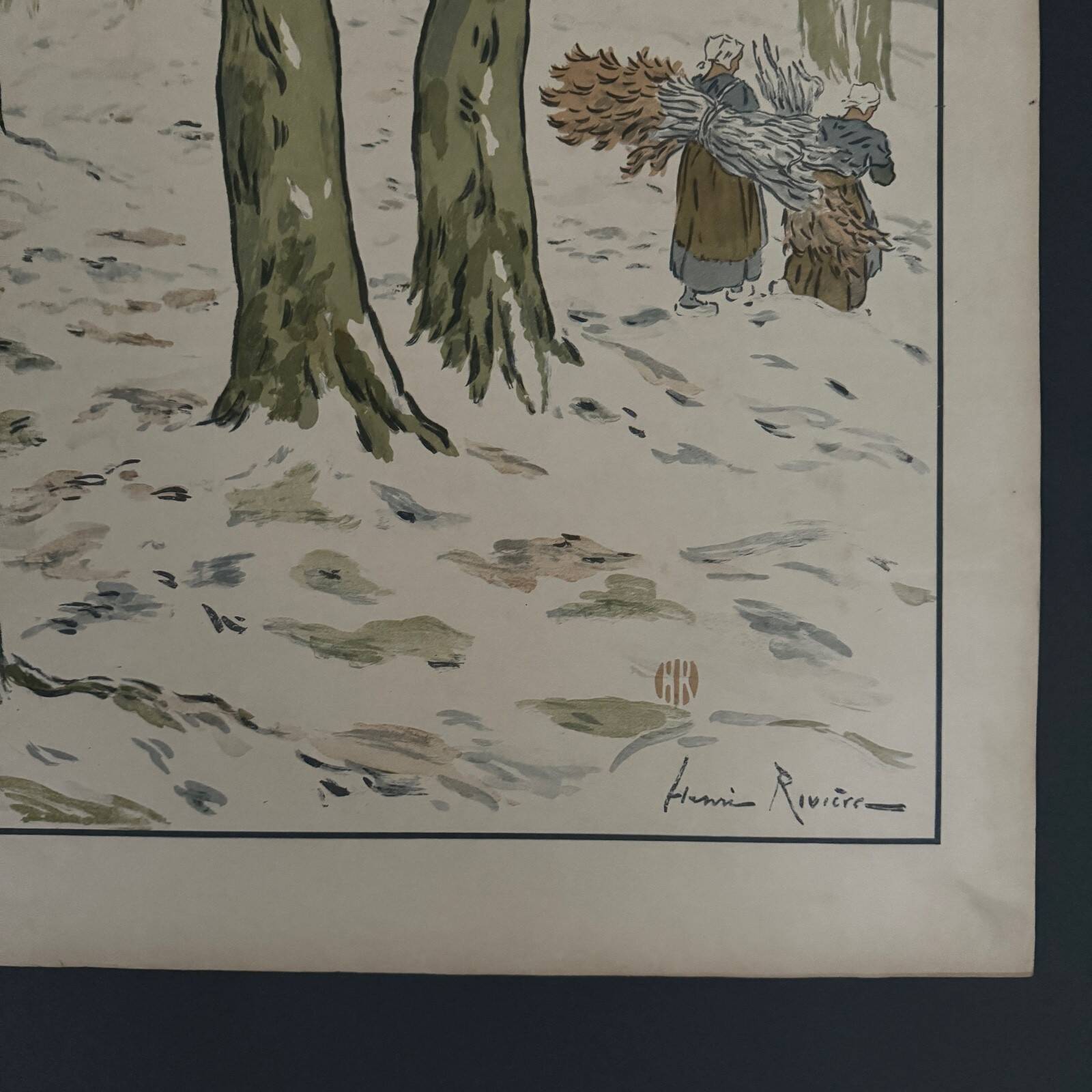 Lithograph by Henri Rivière The Aspects of Nature The Wood, Winter