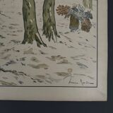 Lithograph by Henri Rivière The Aspects of Nature The Wood, Winter
