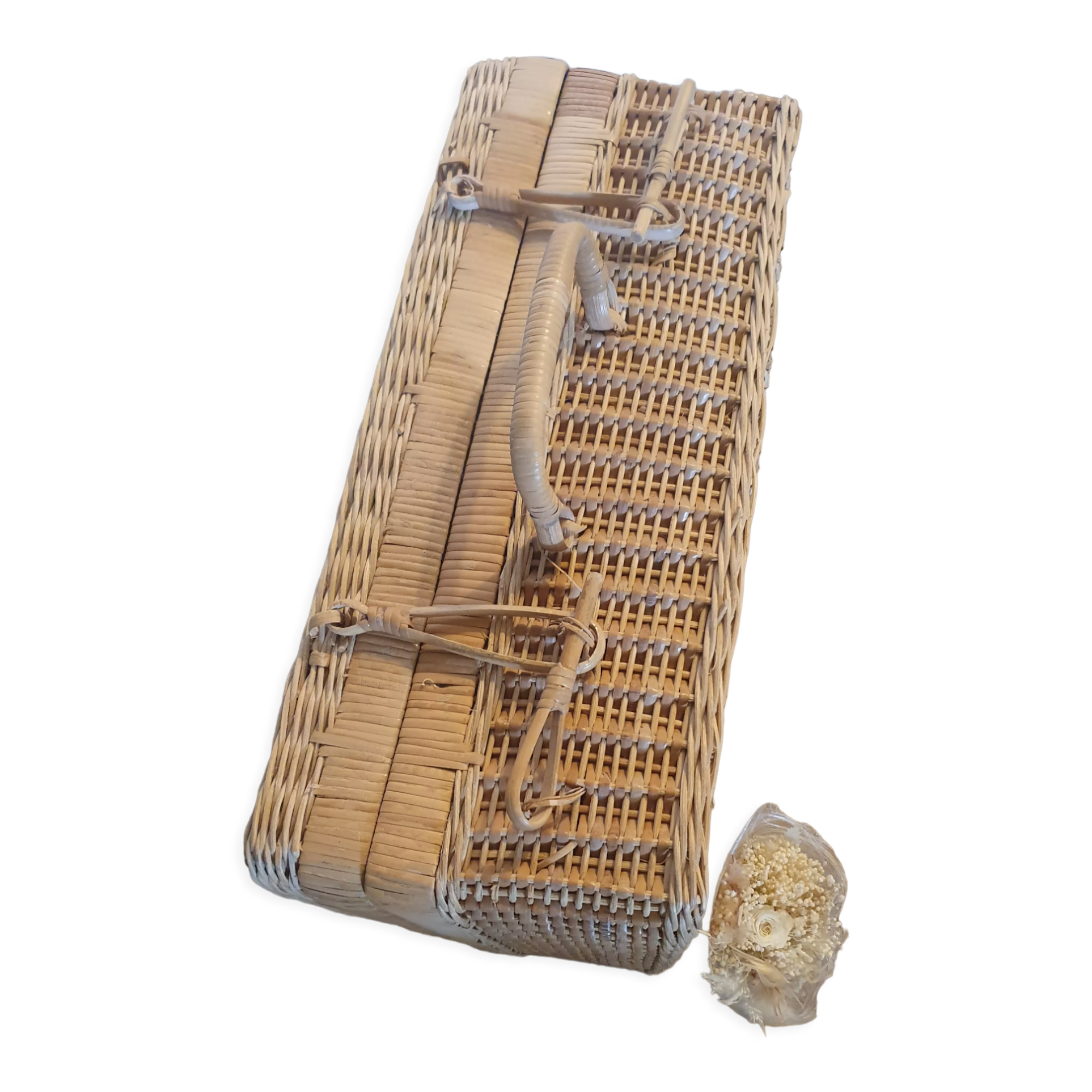 Large Vintage Rattan Suitcase - LPR047