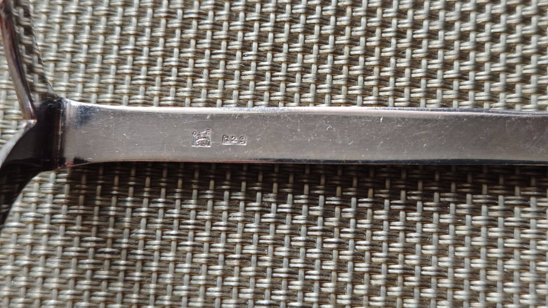 Set of 6 Ercuis modernist silver plated metal knife rests - 1960s/1970s