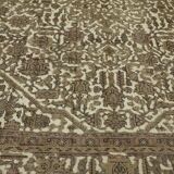 Tapis oriental unique en laine beige des années 1980, 287 cm x 382 cm, fait à la main