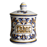 Pot à tabac décor peint à la main.