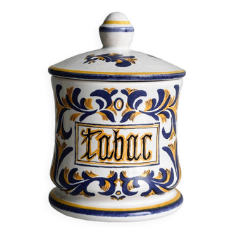 Hand-painted tobacco jar.