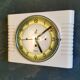 Rectangular silent vintage wall pendulum clock "Jaz white green"