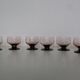 Set de 11 coupes à pied rose, vintage, 1950, mid century