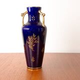 Neo-Classical style porcelain vase, cobal blue, Pinon-Heuzé 1930.