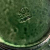 Aegitna hollow dish in green glazed earthenware Vallauris 1960