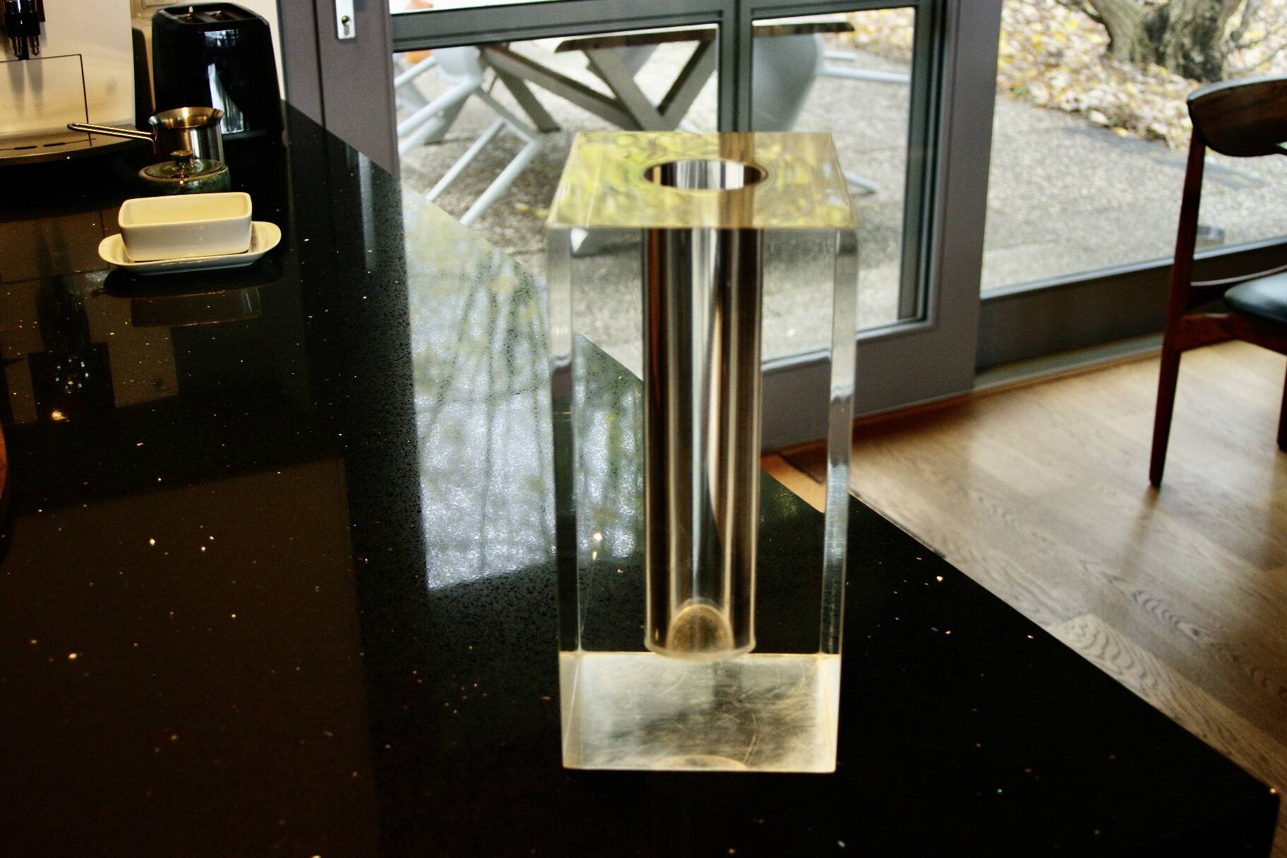 VINTAGE TRANSPARENT ALTUGLASS VASE FOR GUZZINI 1970