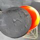 Stamp vintage orange 70's tamtam stool with black foam pad