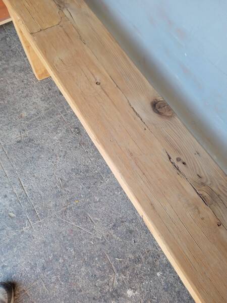 Bench 180 cm old solid wood with patina