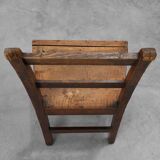 Antique oak late 19th century oak side chair, Belgium