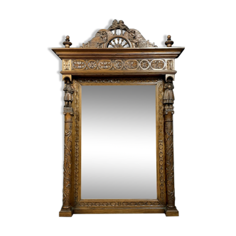 Breton Renaissance mirror in solid oak  - 150x99cm