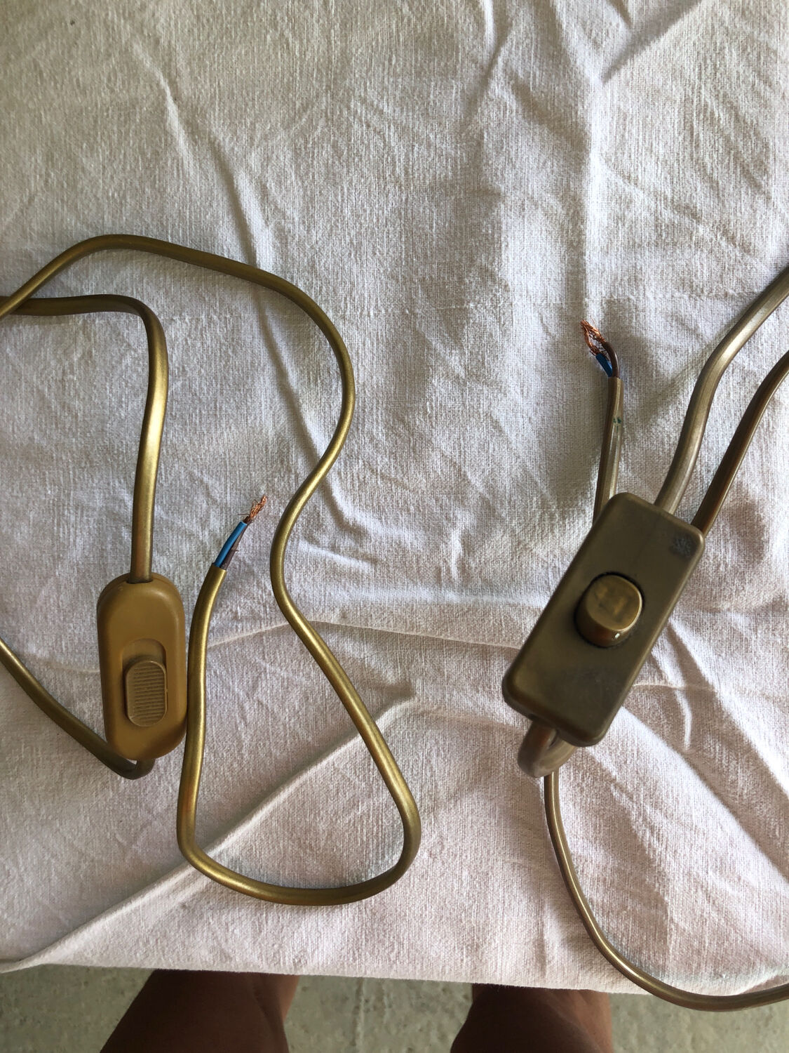 2 lampes de chevet Vintage à poser pied bougie en laiton