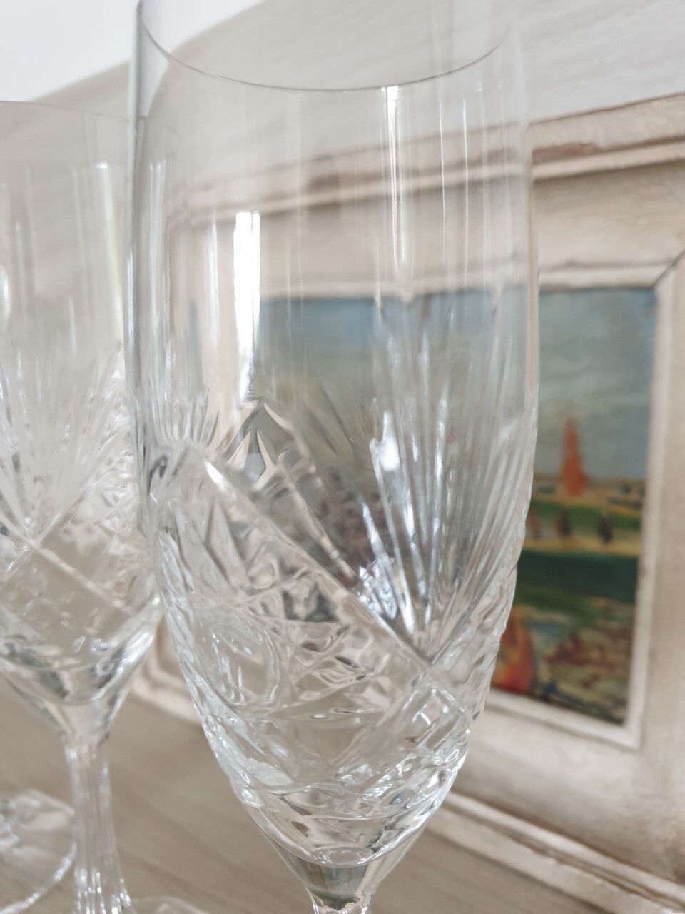 Klein crystal champagne flutes